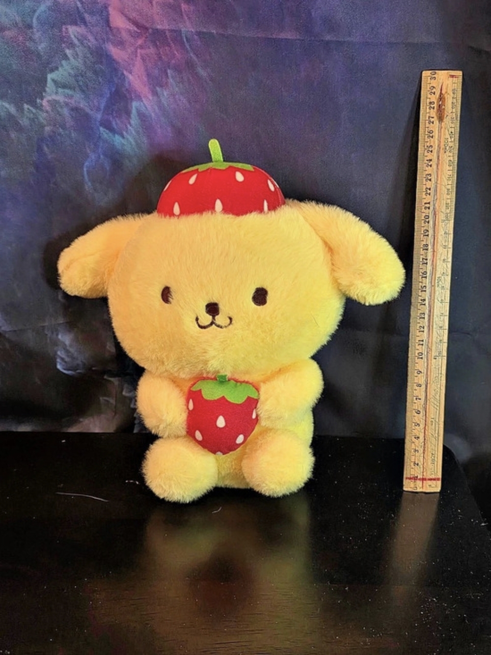 Sanrio Pompompurin Strawberry Plush Stuffed Animal, Yellow & Red